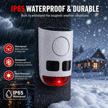Solar Motion Sensor Alarm Outdoor Dog Barking Alarm 4 Mode