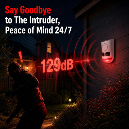 Solar Motion Sensor Alarm Outdoor Dog Barking Alarm 4 Mode