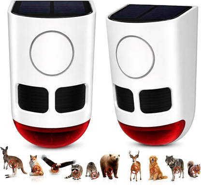 Solar Motion Sensor Alarm Outdoor Dog Barking Alarm 4 Mode